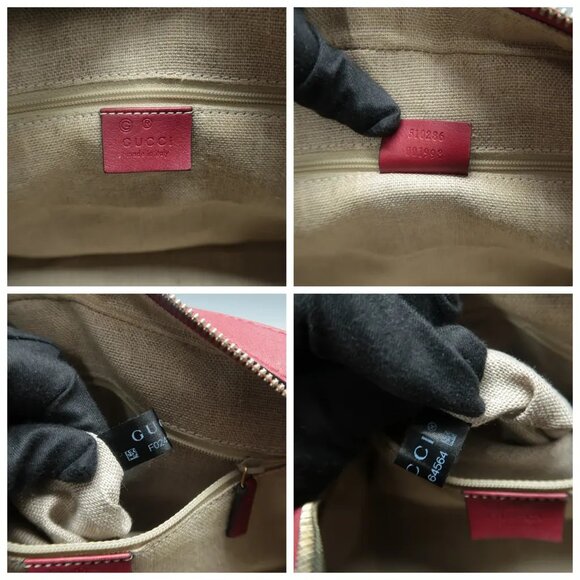100% Authentic GUCCI Red Leather Satchel 656-11624 - Picture 11 of 12